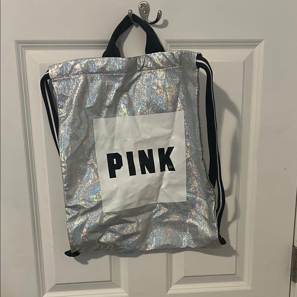 PINK Victoria's Secret Silver Black Backpack
